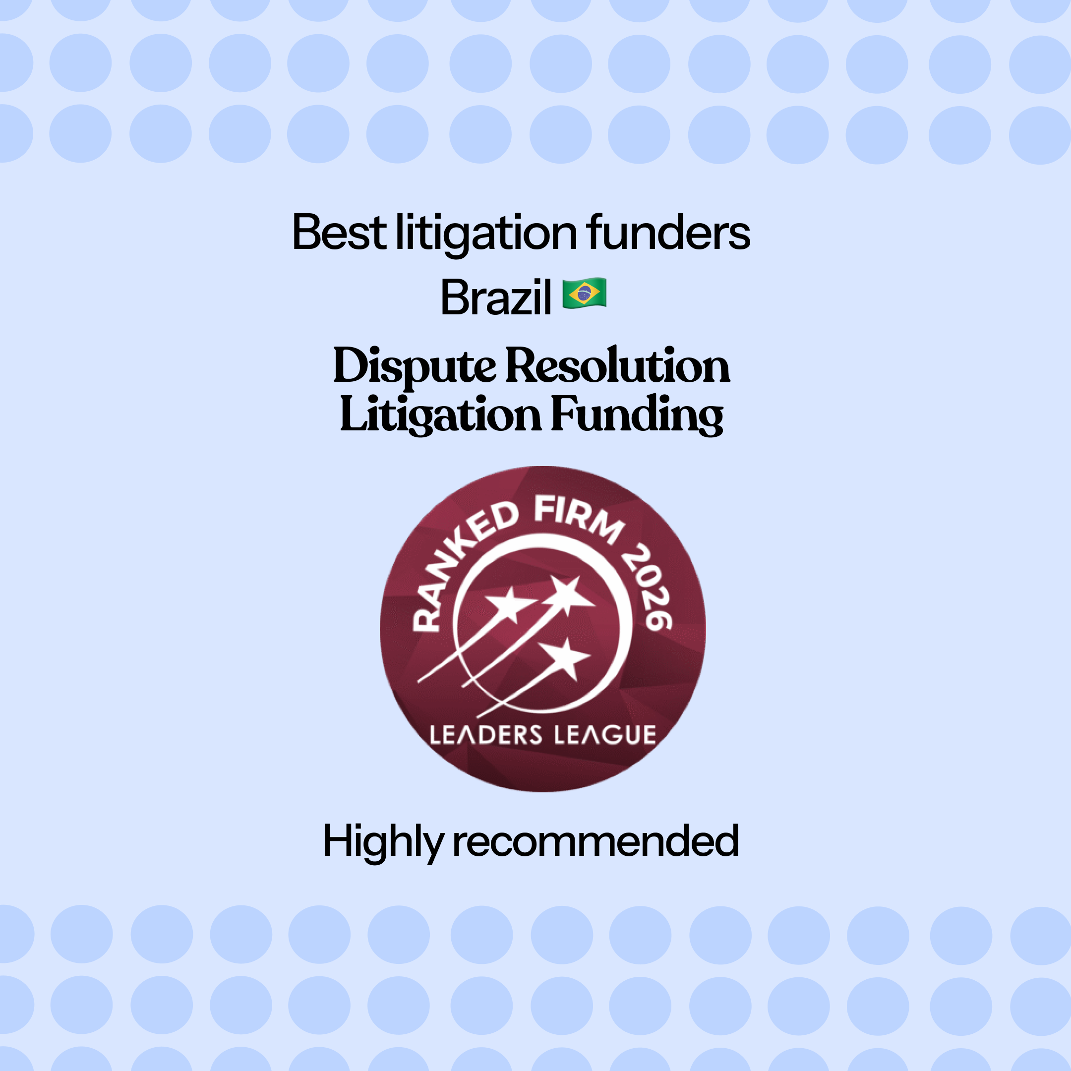 Loopa Finance Named Highly Recommended Litigation Funder in Brazil